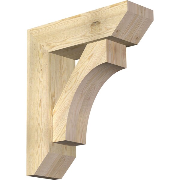 Ekena Millwork Westlake Slat Rough Sawn Bracket w/ Offset Brace, Douglas Fir, 8"W x 26"D x 30"H BKT0806X26X30WTL06RDF - main